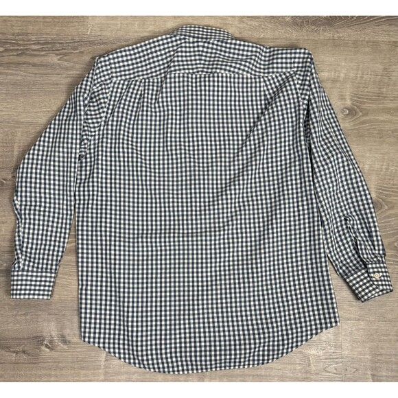 Trumaker Blue Checked Dress Shirt 16 Preppy Bespoke Button Up Long Sleeve Office - Picture 6 of 10